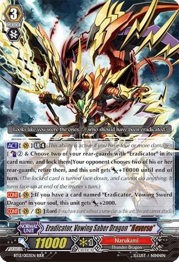 Eradicator, Vowing Saber Dragon "Яeverse" (Triple Rare · Holo)
