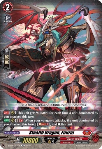 2024 Cardfight!! Vanguard Stealth Dragon, Fuurai #D-SS09/007EN trading card