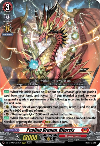 2025 Cardfight!! Vanguard Pealing Dragon, Bliorvis #DZ-BT06/003EN trading card