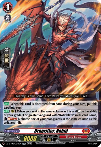 2025 Cardfight!! Vanguard Dragritter, Nahid #DZ-BT06/023EN trading card