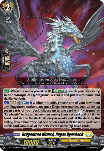 2025 Cardfight!! Vanguard Dragontree Wretch, Pegas Dyeshach #DZ-BT06/036EN trading card