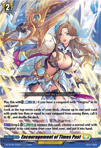 2025 Cardfight!! Vanguard Encouragement of Times Past #DZ-BT06/038EN trading card