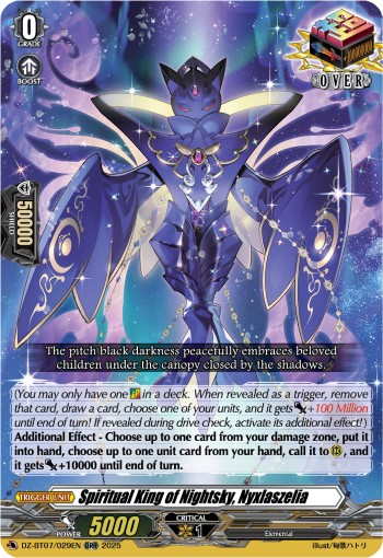 2025 Cardfight!! Vanguard Spiritual King of Nightsky, Nyxlaszelia #DZ-BT07/029EN trading card