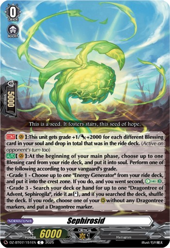 2025 Cardfight!! Vanguard Sephirosid #DZ-BT07/151EN trading card