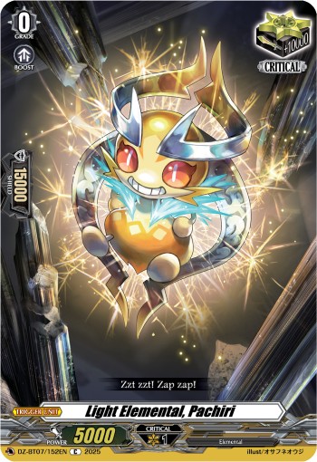 2025 Cardfight!! Vanguard Light Elemental, Pachiri #DZ-BT07/152EN trading card