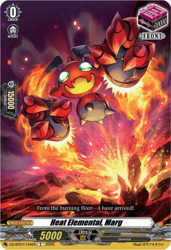 2025 Cardfight!! Vanguard Heat Elemental, Marg #DZ-BT07/154EN trading card