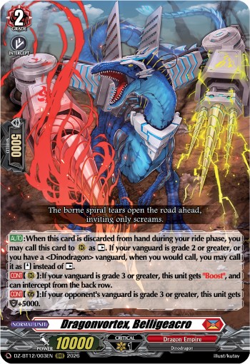 2026 Cardfight!! Vanguard Dragonvortex, Belligeacro #DZ-BT12/003EN trading card