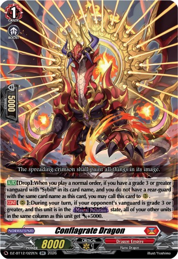 2026 Cardfight!! Vanguard Conflagrate Dragon #DZ-BT12/022EN trading card