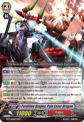 2015 Cardfight!! Vanguard Perdition Dragon, Pain Laser Dragon #BT17/002EN trading card