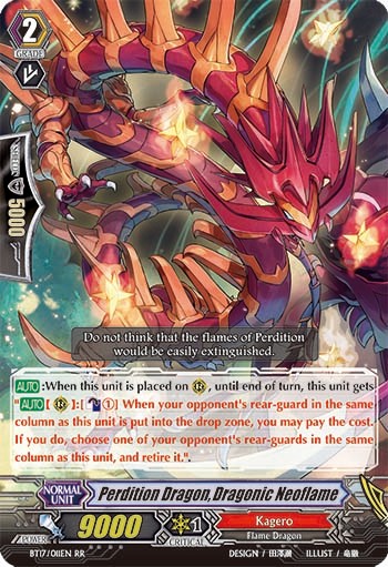 2015 Cardfight!! Vanguard Perdition Dragon, Dragonic Neoflame #BT17/011EN trading card