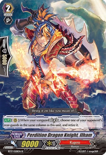 2015 Cardfight!! Vanguard Perdition Dragon Knight, Ilham #BT17/028EN trading card