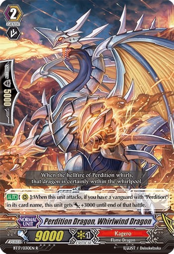 2015 Cardfight!! Vanguard Perdition Dragon, Whirlwind Dragon #BT17/030EN trading card
