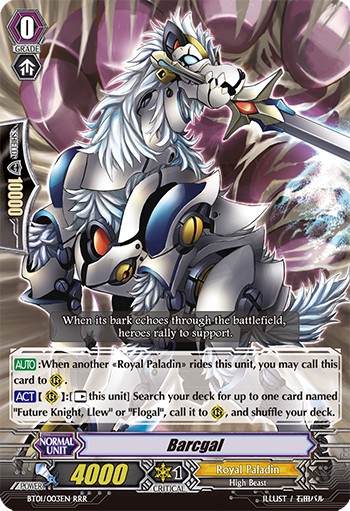 2011 Cardfight!! Vanguard Barcgal #BT01/003EN trading card