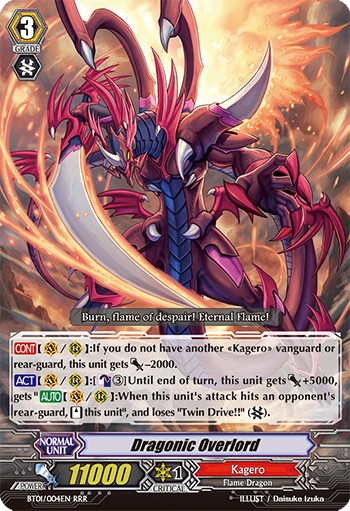 2011 Cardfight!! Vanguard Dragonic Overlord #BT01/004EN trading card