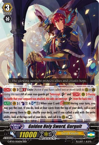 2017 Cardfight!! Vanguard Golden Holy Sword, Gurguit #G-BT10/006EN trading card