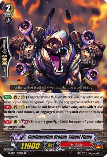 2017 Cardfight!! Vanguard Conflagration Dragon, Gigant Flame #G-BT10/016EN trading card