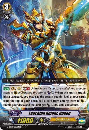 2017 Cardfight!! Vanguard Teaching Knight, Hudon #G-BT10/028EN trading card