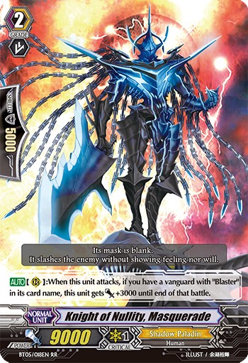2013 Cardfight!! Vanguard Knight of Nullity, Masquerade #BT05/018EN trading card