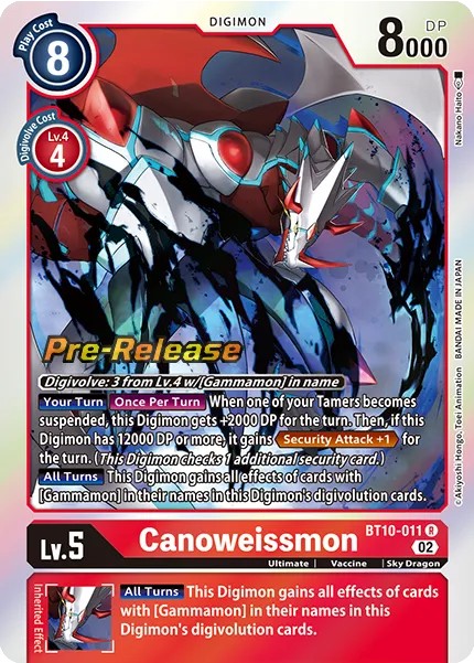 Canoweissmon (Pre Release Stamp - Rare 0 · R · Foil) · 2022 · BOOSTER XROS ENCOUNTER