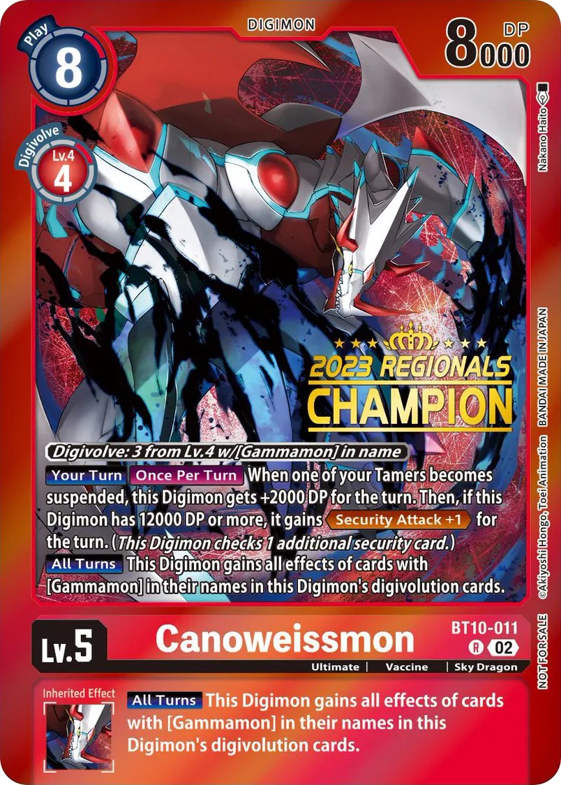 Canoweissmon (Champion Stamp - Top 2 Prize 4 · R · Foil) · 2022 · BOOSTER XROS ENCOUNTER