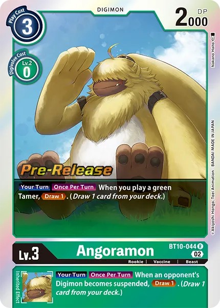 Angoramon (Pre Release Stamp - Rare 0 · R · Foil) · 2022 · BOOSTER XROS ENCOUNTER