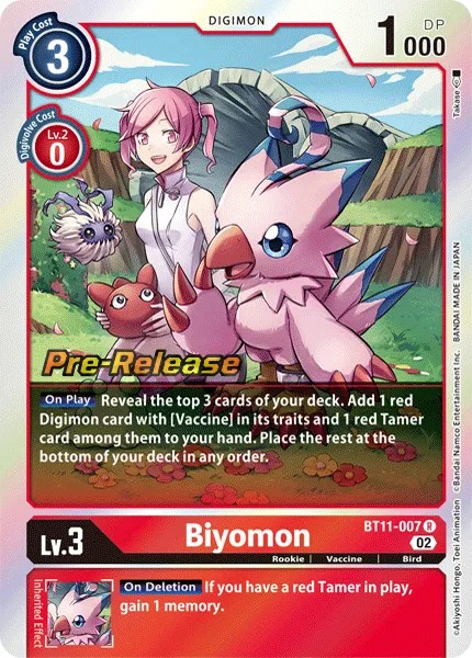 2022 Digimon Card Game BOOSTER DIMENSIONAL PHASE Biyomon #BT11-007 trading card
