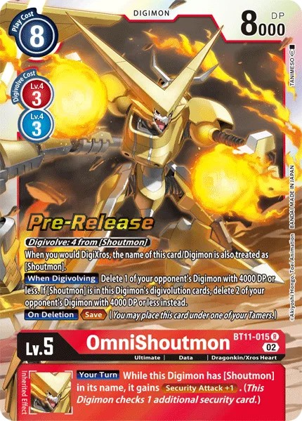 OmniShoutmon (Pre Release Stamp - Rare 0 · R · Foil) · 2022 · BOOSTER DIMENSIONAL PHASE