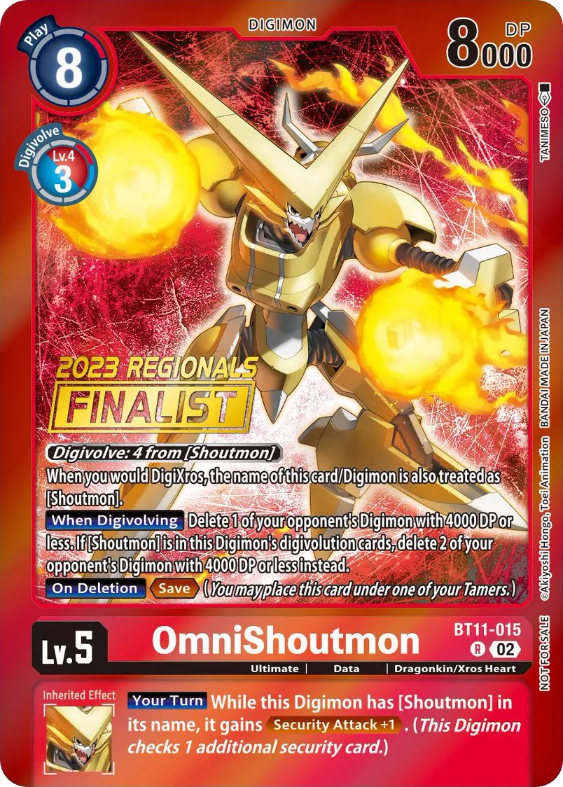 OmniShoutmon (Finalist Stamp - Top 32 Prize 2 · R · Foil) · 2022 · BOOSTER DIMENSIONAL PHASE