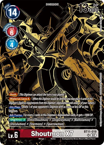 Shoutmon X7 (Textured - Alternative Art 5 · Sr · Normal) · 2022 · Tamer's Evolution Box - Rise of Digimon