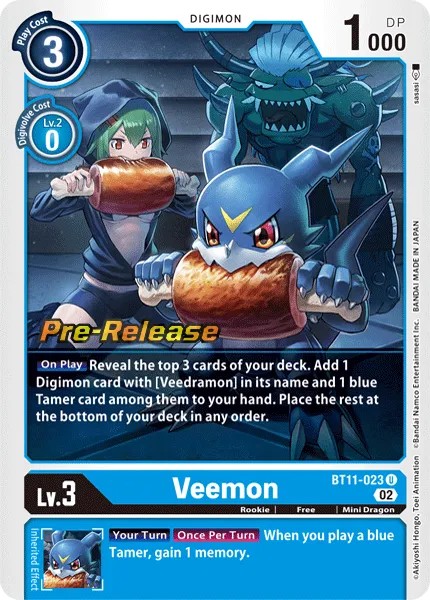 Veemon (Pre Release Stamp - Uncommon 0 · U · Foil) · 2022 · BOOSTER DIMENSIONAL PHASE