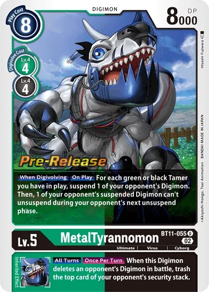 MetalTyrannomon (Pre Release Stamp - Uncommon 0 · U · Foil) · 2022 · BOOSTER DIMENSIONAL PHASE
