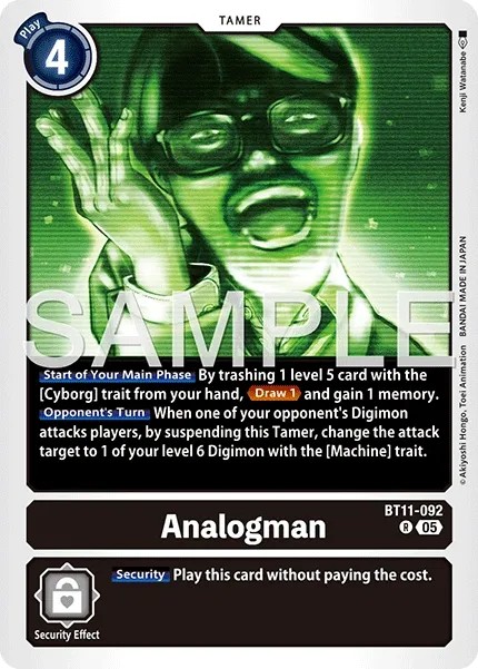 2022 Digimon Card Game ADVANCED BOOSTER DIGIMON GENERATION Analogman #BT11-092 trading card