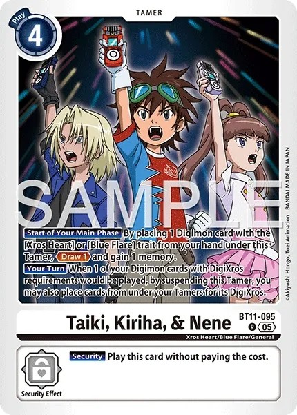 2022 Digimon Card Game ADVANCED BOOSTER DIGIMON GENERATION Taiki, Kiriha, & Nene #BT11-095 trading card