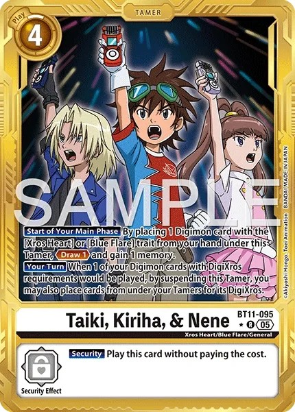 2022 Digimon Card Game ADVANCED BOOSTER DIGIMON GENERATION Taiki, Kiriha, & Nene #BT11-095 trading card
