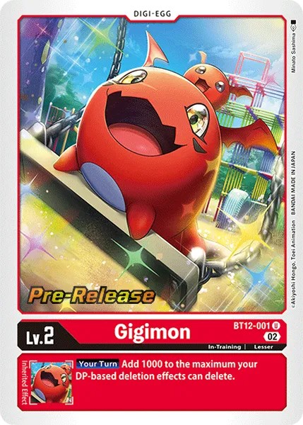 2022 Digimon Card Game BOOSTER ACROSS TIME Gigimon #BT12-001 trading card
