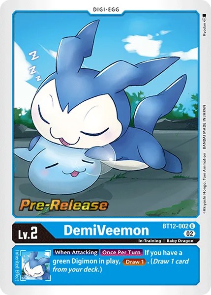 2022 Digimon Card Game BOOSTER ACROSS TIME DemiVeemon #BT12-002 trading card