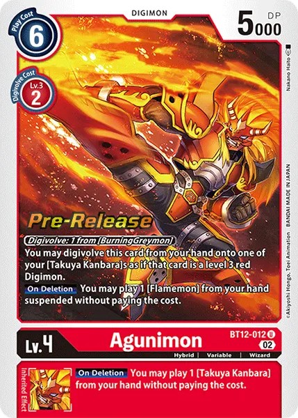 Agunimon (Pre Release Stamp - Uncommon 0 · U · Foil) · 2022 · BOOSTER ACROSS TIME