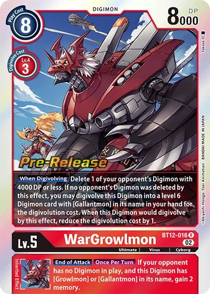 WarGrowlmon (Pre Release Stamp - Rare 0 · R · Foil) · 2022 · BOOSTER ACROSS TIME
