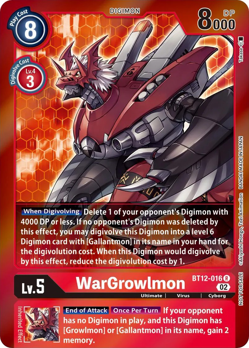WarGrowlmon (Coloured Border - Alternative Art 2 · R · Foil) · 2022 · BOOSTER ACROSS TIME