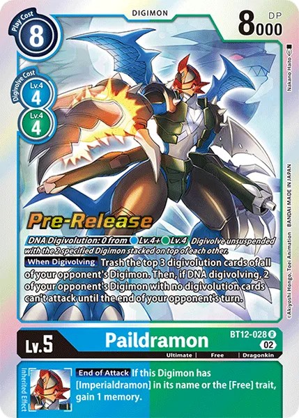 Paildramon (Pre Release Stamp - Rare 0 · R · Foil) · 2022 · BOOSTER ACROSS TIME