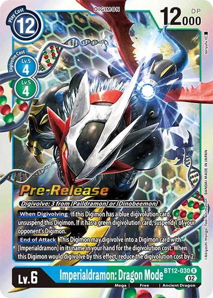 Imperialdramon: Dragon Mode (Pre Release Stamp - Rare 0 · R · Foil) · 2022 · BOOSTER ACROSS TIME