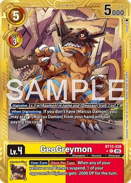 GeoGreymon (Foil - Common 3 · C · Normal) · 2022 · ADVANCED BOOSTER DIGIMON GENERATION