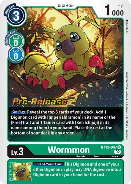 Wormmon (Pre Release Stamp - Uncommon 0 · U · Foil) · 2022 · BOOSTER ACROSS TIME