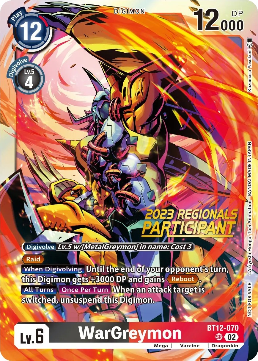 WarGreymon (Participation Stamp - Participation 2 · Sr · Foil) · 2022 · BOOSTER ACROSS TIME