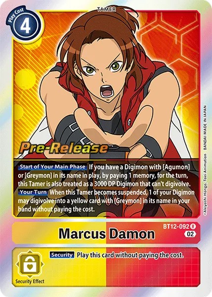 Marcus Damon (Pre Release Stamp - Rare 0 · R · Foil) · 2022 · BOOSTER ACROSS TIME