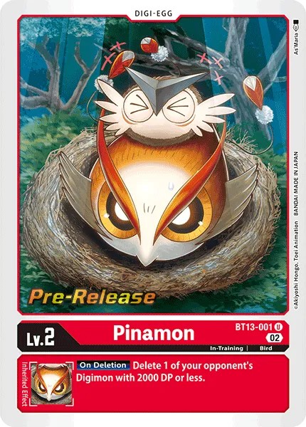 2023 Digimon Card Game BOOSTER VERSUS ROYAL KNIGHT Pinamon #BT13-001 trading card