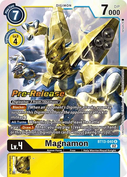 Magnamon (Pre Release Stamp - Rare 0 · R · Foil) · 2023 · BOOSTER VERSUS ROYAL KNIGHT
