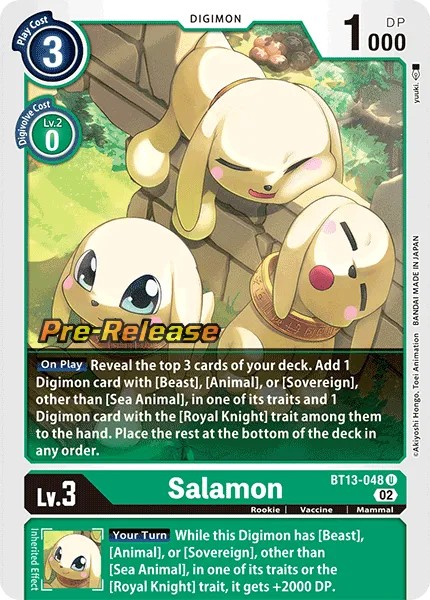 Salamon (Pre Release Stamp - Uncommon 0 · U · Foil) · 2023 · BOOSTER VERSUS ROYAL KNIGHT