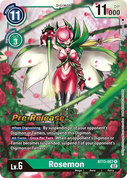 Rosemon (Pre Release Stamp - Rare 0 · R · Foil) · 2023 · BOOSTER VERSUS ROYAL KNIGHT