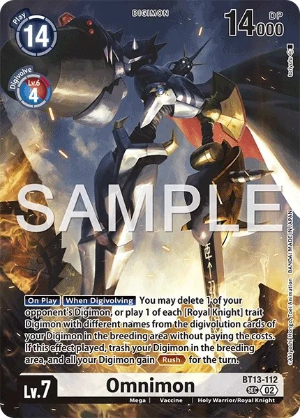 Omnimon (Alternative Art 5 · Sec · Normal) · 2023 · LIMITED CARD PACK ANOTHER KNIGHT